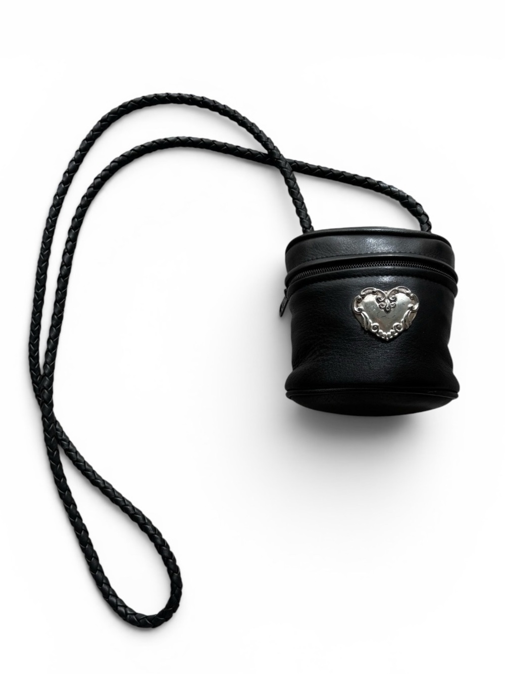 VTG Brighton Mini Black Leather Bucket Purse